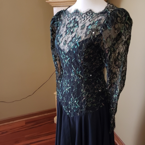 CASADEI | BLACK SEQUIN HANDKERCHIEF HEM MIDI DRESS - Picture 8 of 15